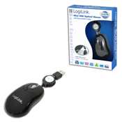 Maus optisch USB Mini mit Kabeleinzug LogiLink�
