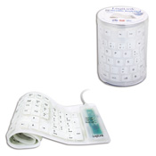 Tastatur Flexibel Wasserfest USB + PS/2 wei� LogiLink�
