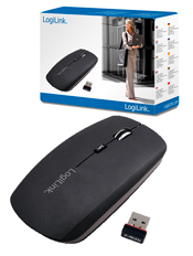 Maus Optisch Funk 2.4 GHz schwarz flaches Design LogiLink�