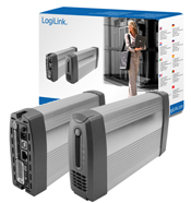 Geh�use 3,5 Zoll S-ATA mit USB 2.0 LAN NAS LogiLink�