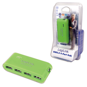 USB 2.0 Hub 4-Port mit Netzteil gr�n LogiLink�