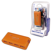USB 2.0 Hub 4-Port mit Netzteil orange LogiLink�