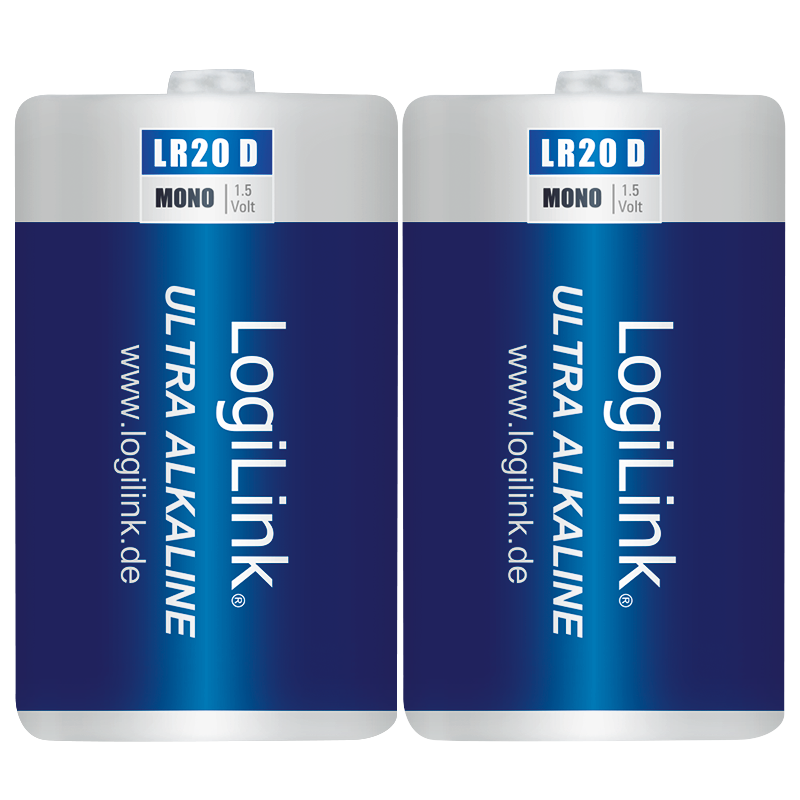 LogiLink :: Produkt Ultra Power LR20 Alkaline Batterie, Mono, 1.5V, 2er ...